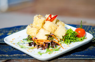 Salt & Pepper Tofu with Salad