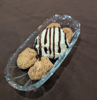 Deep-fried Banana Fritters with Ice Cream